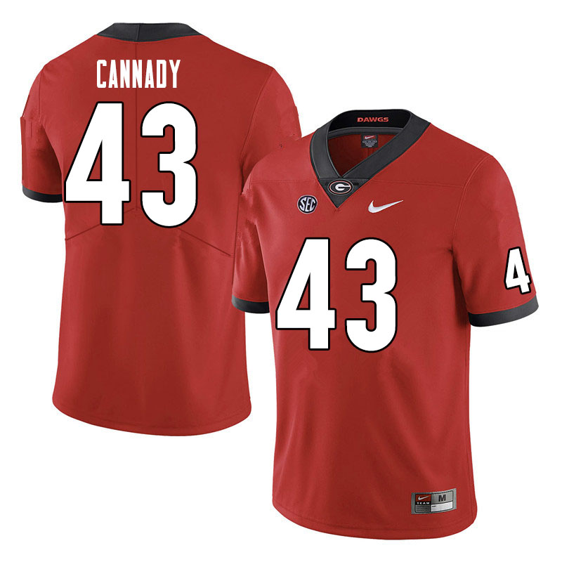 Men #43 Jehlen Cannady Georgia Bulldogs College Football Jerseys Sale-Red - Click Image to Close
